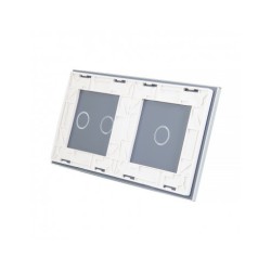 Dviejų vietų LIVOLO stiklo panelė 7012-61 (1+2) Balta