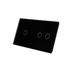 Dviejų vietų LIVOLO stiklo panelė 7012-62 (1+2) Juoda