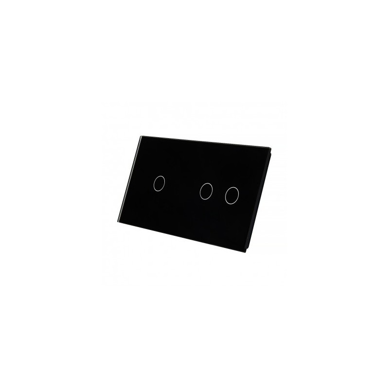 Dviejų vietų LIVOLO stiklo panelė 7012-62 (1+2) Juoda