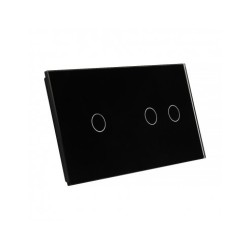 Dviejų vietų LIVOLO stiklo panelė 7012-62 (1+2) Juoda