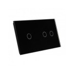 Dviejų vietų LIVOLO stiklo panelė 7012-62 (1+2) Juoda