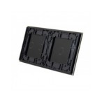 Dviejų vietų LIVOLO stiklo panelė 7012-62 (1+2) Juoda