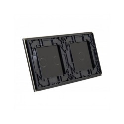 Dviejų vietų LIVOLO stiklo panelė 7012-62 (1+2) Juoda