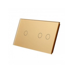 Dviejų vietų LIVOLO stiklo panelė 7012-63 (1+2) Aukso