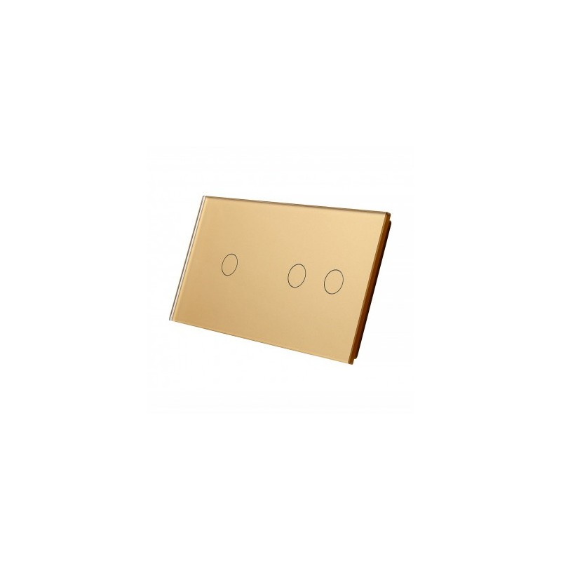 Dviejų vietų LIVOLO stiklo panelė 7012-63 (1+2) Aukso