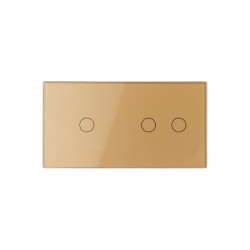 Dviejų vietų LIVOLO stiklo panelė 7012-63 (1+2) Aukso