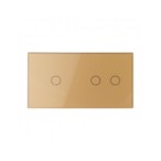 Dviejų vietų LIVOLO stiklo panelė 7012-63 (1+2) Aukso