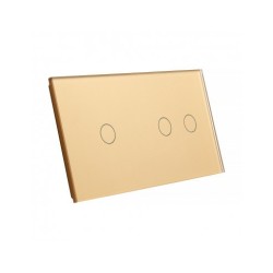 Dviejų vietų LIVOLO stiklo panelė 7012-63 (1+2) Aukso