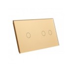 Dviejų vietų LIVOLO stiklo panelė 7012-63 (1+2) Aukso