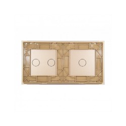 Dviejų vietų LIVOLO stiklo panelė 7012-63 (1+2) Aukso