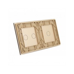 Dviejų vietų LIVOLO stiklo panelė 7012-63 (1+2) Aukso