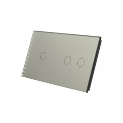 Dviejų vietų LIVOLO stiklo panelė 7012-64 (1+2) Pilka