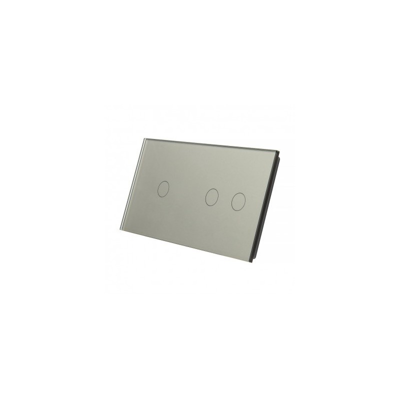Dviejų vietų LIVOLO stiklo panelė 7012-64 (1+2) Pilka