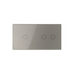 Dviejų vietų LIVOLO stiklo panelė 7012-64 (1+2) Pilka