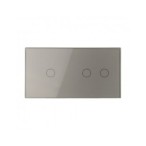 Dviejų vietų LIVOLO stiklo panelė 7012-64 (1+2) Pilka