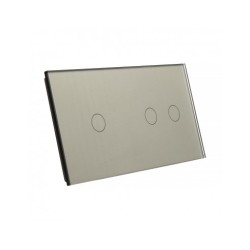 Dviejų vietų LIVOLO stiklo panelė 7012-64 (1+2) Pilka