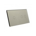 Dviejų vietų LIVOLO stiklo panelė 7012-64 (1+2) Pilka