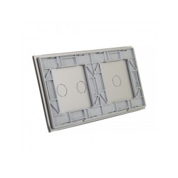 Dviejų vietų LIVOLO stiklo panelė 7012-64 (1+2) Pilka