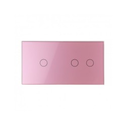 Dviejų vietų LIVOLO stiklo panelė 7012-67 (1+2) Rožinė