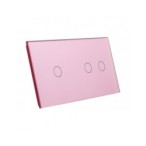 Dviejų vietų LIVOLO stiklo panelė 7012-67 (1+2) Rožinė