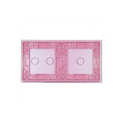 Dviejų vietų LIVOLO stiklo panelė 7012-67 (1+2) Rožinė