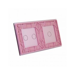 Dviejų vietų LIVOLO stiklo panelė 7012-67 (1+2) Rožinė