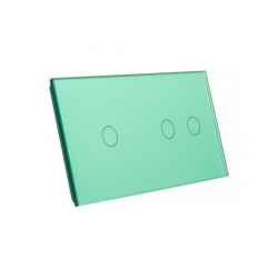 Dviejų vietų LIVOLO stiklo panelė 7012-68 (1+2) Žalia