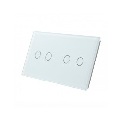 Dviejų vietų LIVOLO stiklo panelė 7022-61 (2+2) Balta