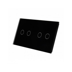 Dviejų vietų LIVOLO stiklo panelė 7022-62 (2+2) Juoda