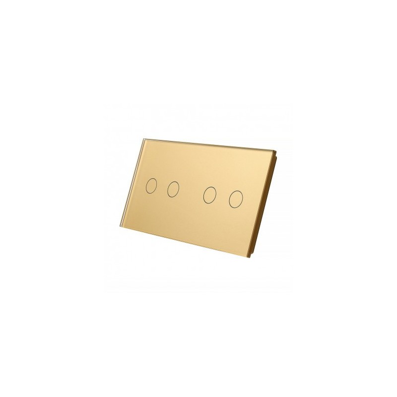 Dviejų vietų LIVOLO stiklo panelė 7022-63 (2+2) Aukso