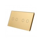 Dviejų vietų LIVOLO stiklo panelė 7022-63 (2+2) Aukso