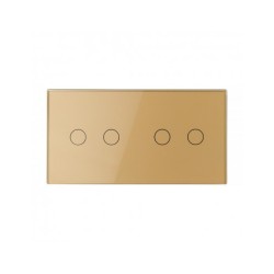 Dviejų vietų LIVOLO stiklo panelė 7022-63 (2+2) Aukso