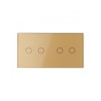 Dviejų vietų LIVOLO stiklo panelė 7022-63 (2+2) Aukso