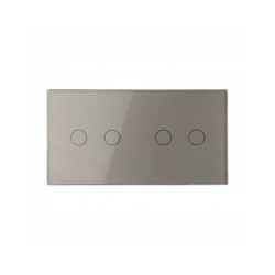 Dviejų vietų LIVOLO stiklo panelė 7022-64 (2+2) Pilka