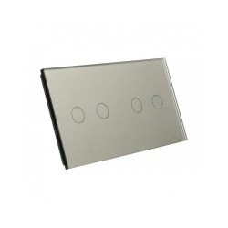 Dviejų vietų LIVOLO stiklo panelė 7022-64 (2+2) Pilka