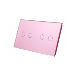 Dviejų vietų LIVOLO stiklo panelė 7022-67 (2+2) Rožinė