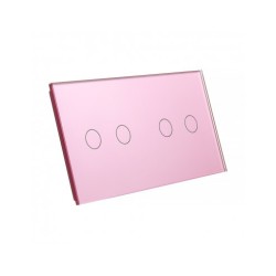 Dviejų vietų LIVOLO stiklo panelė 7022-67 (2+2) Rožinė
