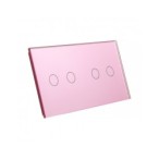 Dviejų vietų LIVOLO stiklo panelė 7022-67 (2+2) Rožinė