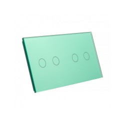 Dviejų vietų LIVOLO stiklo panelė 7022-68 (2+2) Žalia