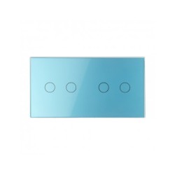 Dviejų vietų LIVOLO stiklo panelė 7022-69 (2+2) Mėlyna