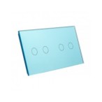Dviejų vietų LIVOLO stiklo panelė 7022-69 (2+2) Mėlyna