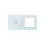 Dviejų vietų LIVOLO stiklo panelė 701G-61 (1+1xRėmelis) Balta