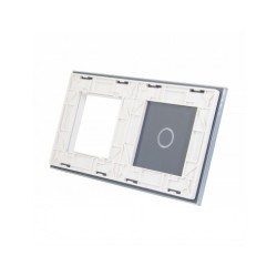 Dviejų vietų LIVOLO stiklo panelė 701G-61 (1+1xRėmelis) Balta
