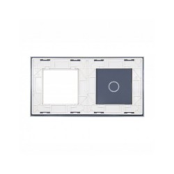 Dviejų vietų LIVOLO stiklo panelė 701G-61 (1+1xRėmelis) Balta