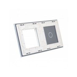 Dviejų vietų LIVOLO stiklo panelė 701G-61 (1+1xRėmelis) Balta