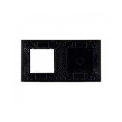 Dviejų vietų LIVOLO stiklo panelė 701G-62 (1+1xRėmelis) Juoda