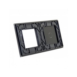 Dviejų vietų LIVOLO stiklo panelė 701G-62 (1+1xRėmelis) Juoda