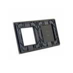 Dviejų vietų LIVOLO stiklo panelė 701G-62 (1+1xRėmelis) Juoda