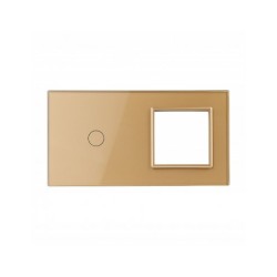 Dviejų vietų LIVOLO stiklo panelė 701G-63 (1+1xRėmelis) Aukso