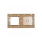 Dviejų vietų LIVOLO stiklo panelė 701G-63 (1+1xRėmelis) Aukso
